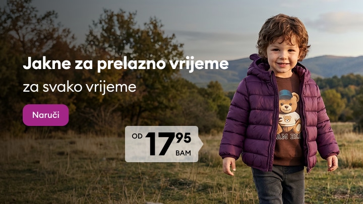 Dječija jakna za prelazno vrijeme pogodna za različite vremenske uslove i svakodnevne aktivnosti na otvorenom.