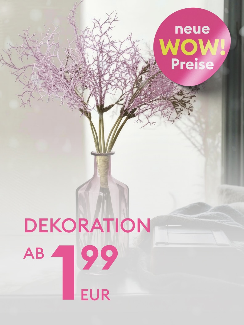 Dekorative Vase mit filigranen, lila-farbenen Zweigen. Neue WOW-Preise: Dekoration ab 1,99 EUR. Perfekt für ein stilvolles Zuhause. Entdecken Sie preiswerte Artikel, die Ihrem Raum eine besondere Note verleihen.