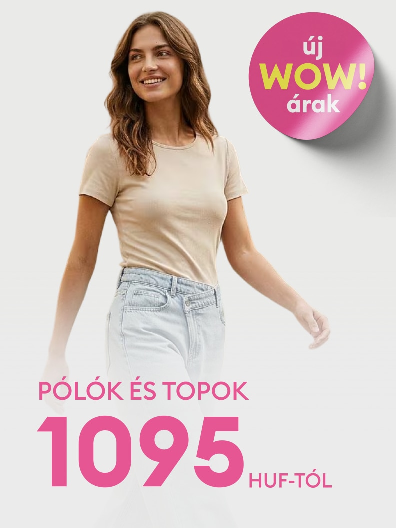 Promóció női pólók és topok számára, új kedvezményes ajánlattal, már 1095 forinttól.