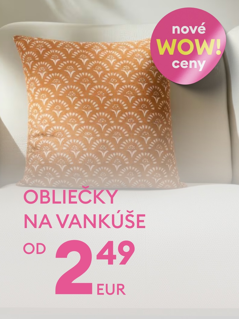 Obliečky na vankúše v štýlovom dizajne za atraktívnu cenu od 2,49 EUR. Nové WOW ceny, ideálne pre modernizáciu obývacej izby alebo spálne. Praktická a cenovo dostupná dekorácia pre váš domov.
