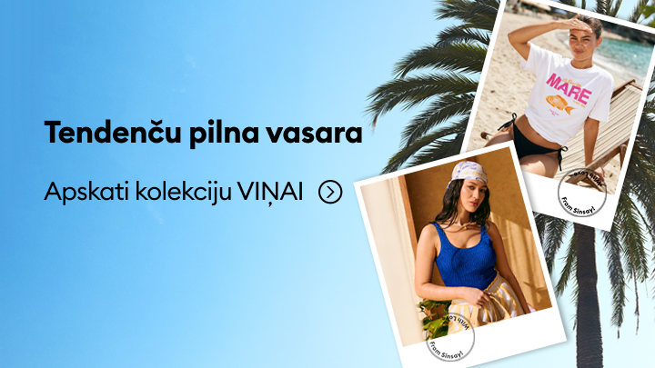 Reklāmas baneris, kas aicina iepazīt Sinsay sieviešu vasaras modes kolekciju un aktuālās sezonas tendences.
