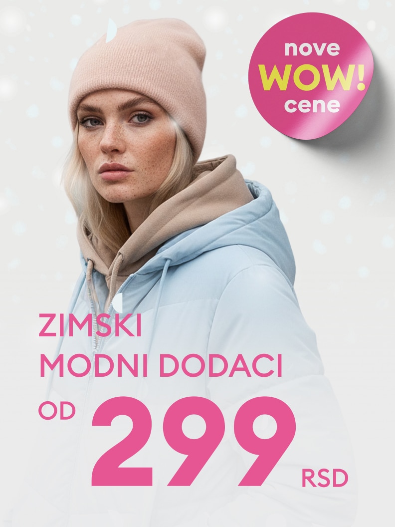 Promocja na zimowe akcesoria, dostępne od 9,99 PLN. Oferta wyróżniona hasłem 