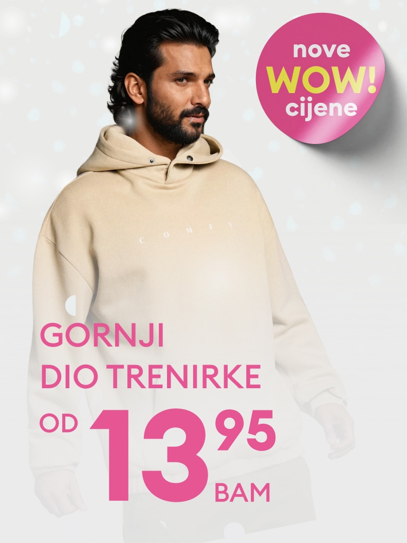 Promocija gornjeg dijela trenerke po cijeni od 13,95 BAM. Natpis 