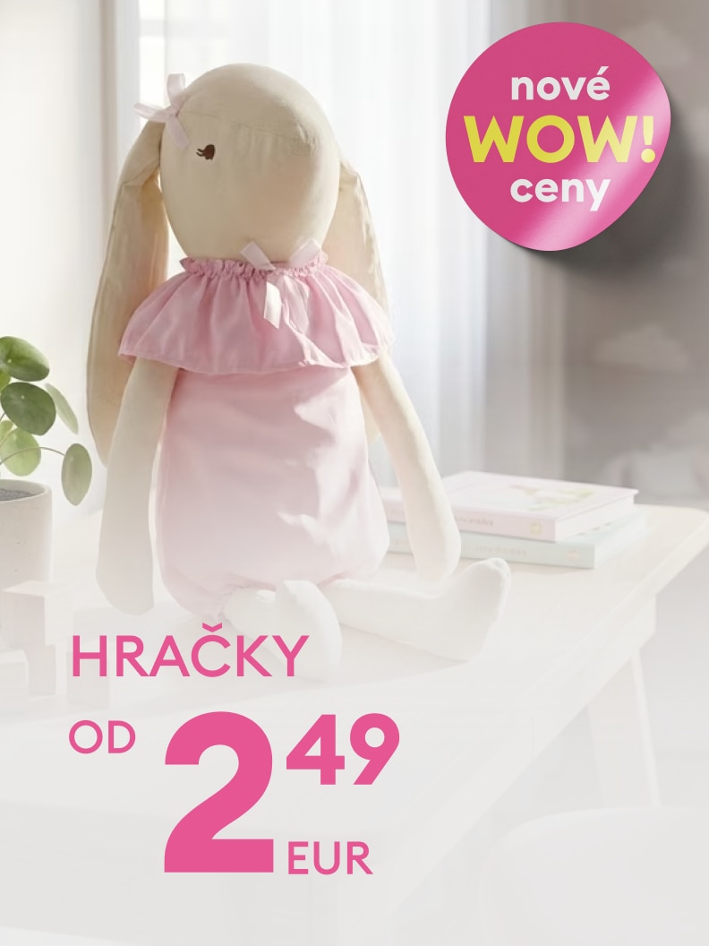 Propagácia detských hračiek s novými výhodnými cenami, vhodných ako darček, s cenami už od 2,49 €.