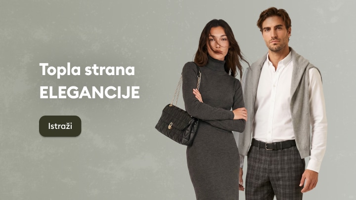Promocija elegantne ženske i muške modne kolekcije za formalne i poslovne prilike.