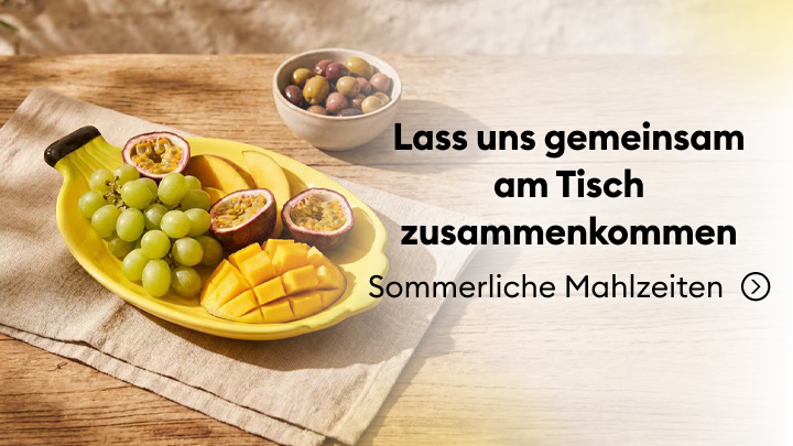 Einladung zum gemeinsamen Essen und Genießen sommerlicher Mahlzeiten, vermittelt Geselligkeit, Entspannung und Inspiration für leichte Speisen.