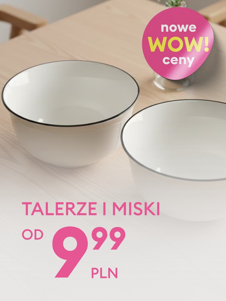 Promocja na talerze i miski. Ceny zaczynają się od 9,99 zł.