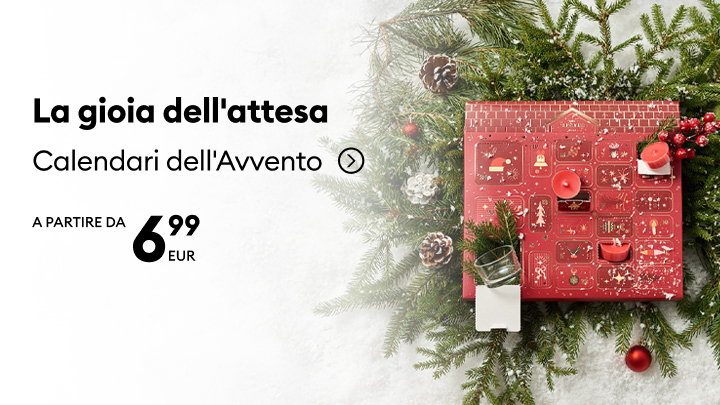 Calendario dell'Avvento con 24 sorprese dietro ogni finestra, perfetto per celebrare l'attesa del Natale. Disponibile a partire da 6,99 euro. Un'idea regalo che aggiunge magia e gioia alle festività. banner