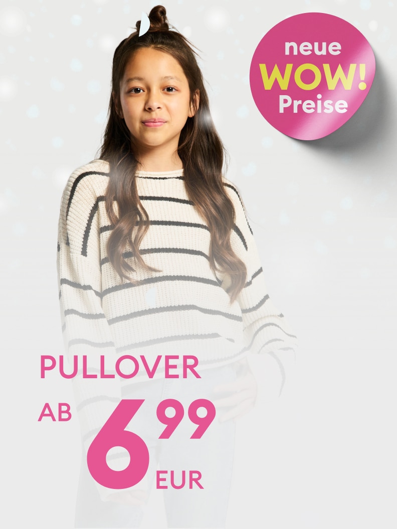 Pullover ab 6,99 EUR mit neuen WOW-Preisen. Attraktive Angebote für stylische Mode zu günstigen Preisen. Jetzt entdecken und profitieren!