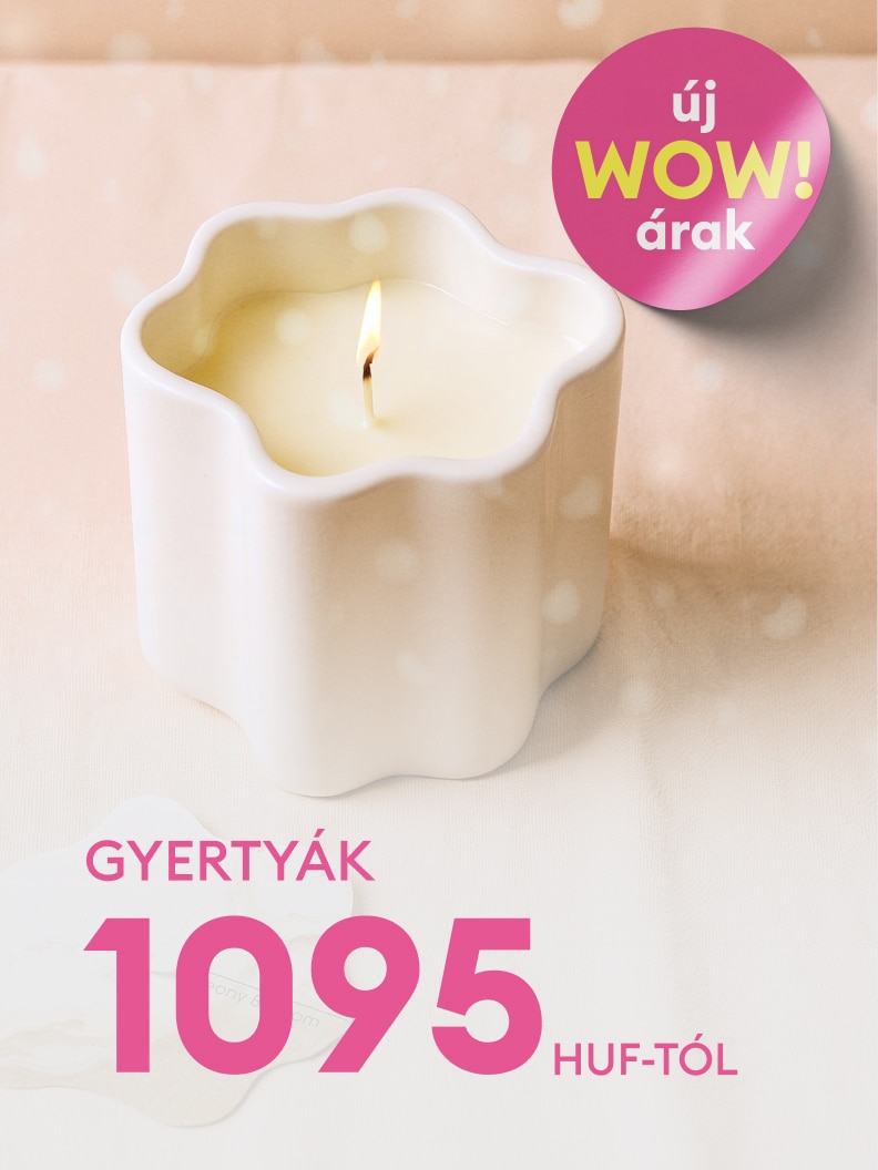 Új, különleges alakú gyertya, amely finom hangulatot teremt otthonában. Az ajánlott ár 1095 Ft-tól kezdődik. Ideális választás dekorációként vagy ajándékként. Ne hagyja ki a WOW árakat, fedezze fel az új termékeket már ma!