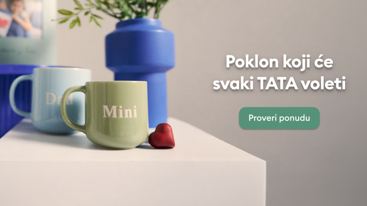 Promocija ideja za poklon za očeve, sa naglaskom na porodičnu povezanost i pozivom da se pogleda dostupna ponuda.