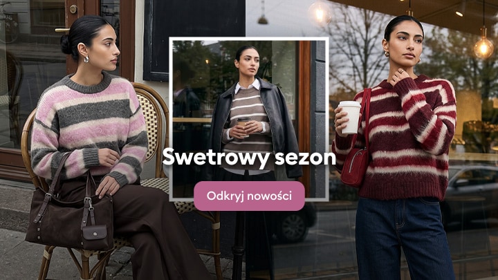 Promocja jesiennej kolekcji swetrów damskich na co dzień i do miejskich stylizacji marki Reserved