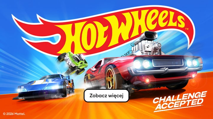 Promocja zabawek Hot Wheels z samochodami wyścigowymi i dynamiczną jazdą na torze dla dzieci i fanów motoryzacji