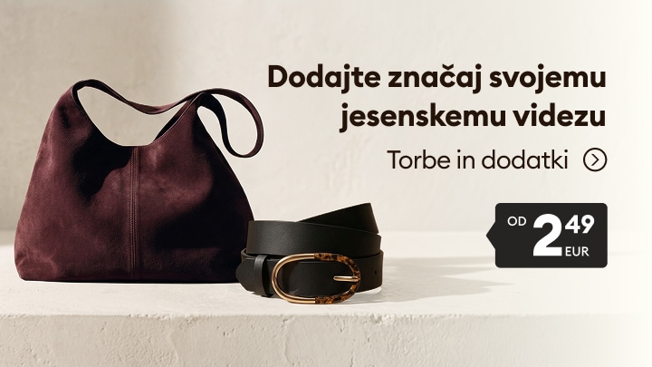 Promocija torb in dodatkov za dopolnitev jesenskega videza po ugodni ceni.