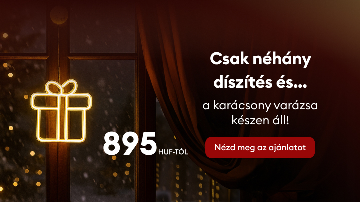 Csak néhány díszítés szükséges, és a karácsonyi varázs már készen áll! Az ajánlatok 895 forinttól érhetők el. További részletekért kattintson a 