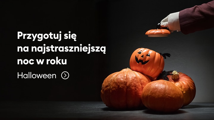 Grafika promująca ofertę Halloween i zachęcająca do przygotowań na najstraszniejszą noc w roku