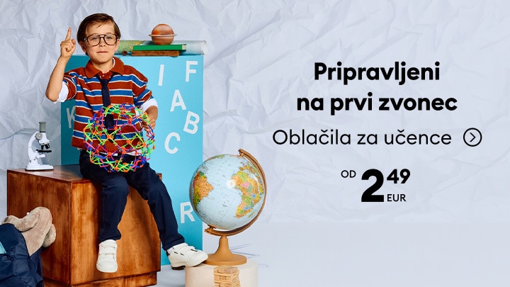 Promocija šolskih oblačil za učence ob začetku šolskega leta po ugodni ceni.