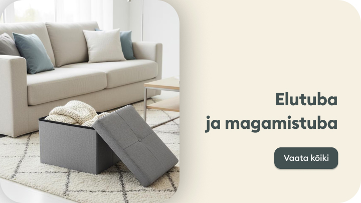 Elutoa ja magamistoa mööbel hubaseks sisustamiseks. Pildil hall panipaik, kuhu saab paigutada tekke ja muid asju. Kõik tooted on praktilised ja disainilt kaasaegsed. Kliki nupul „Vaata kõiki”, et uurida rohkem valikuid.