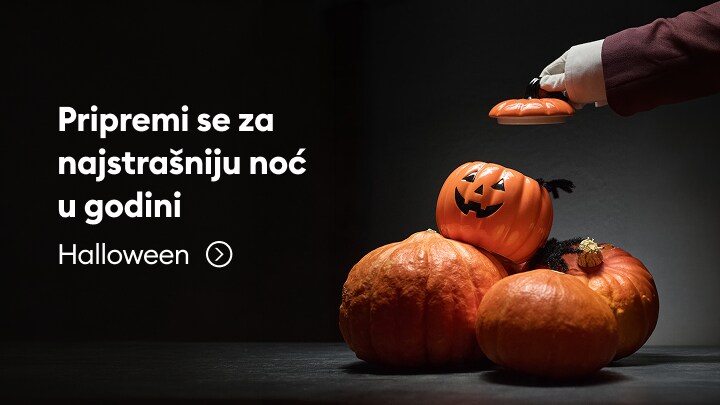 Promocija Halloween ponude s bundevama i dekoracijama za najstrašniju noć u godini