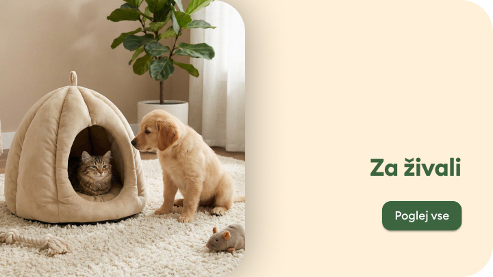 Vstopna točka do kategorije izdelkov za hišne živali, ki poudarja udobje in dobrobit hišnih ljubljenčkov.