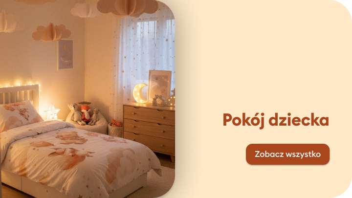 Inspiracyjna aranżacja pokoju dziecka, prezentująca styl i możliwości wyposażenia, zachęcająca do zapoznania się z ofertą produktów do pokoju dziecięcego.