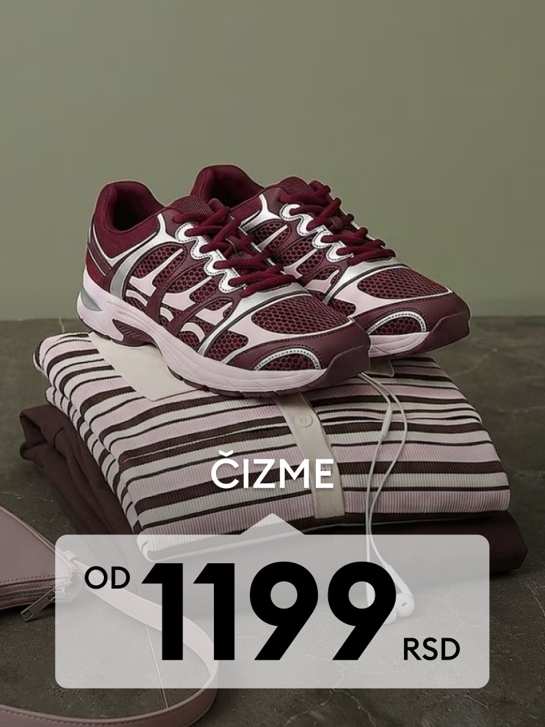 Sportske ženske patike za svakodnevno nošenje uz ležernu odeću, predstavljene kao povoljna ponuda obuće.