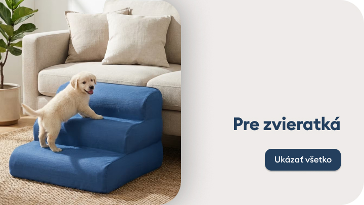 Schody pre domáce zvieratá umožňujú malému psovi bezpečne vyjsť na pohovku, čím podporujú samostatný a šetrný prístup k nábytku.