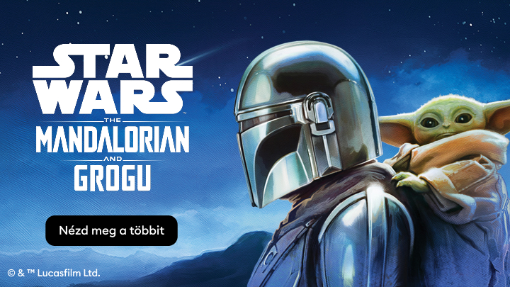 Star Wars: The Mandalorian és Grogu együttműködést népszerűsítő promóció, amely a kapcsolódó termékek felfedezésére hív.
