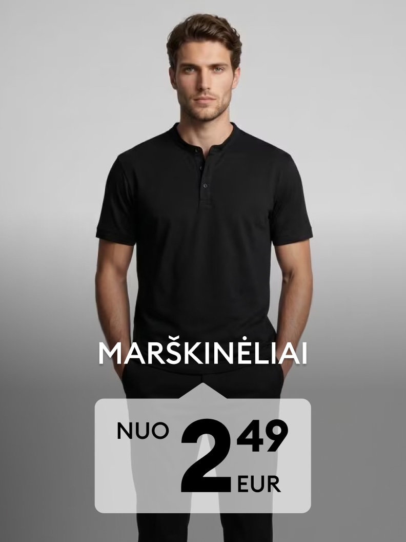 Vyriški marškinėliai kasdieniam stiliui už specialią kainą nuo 2,49 EUR