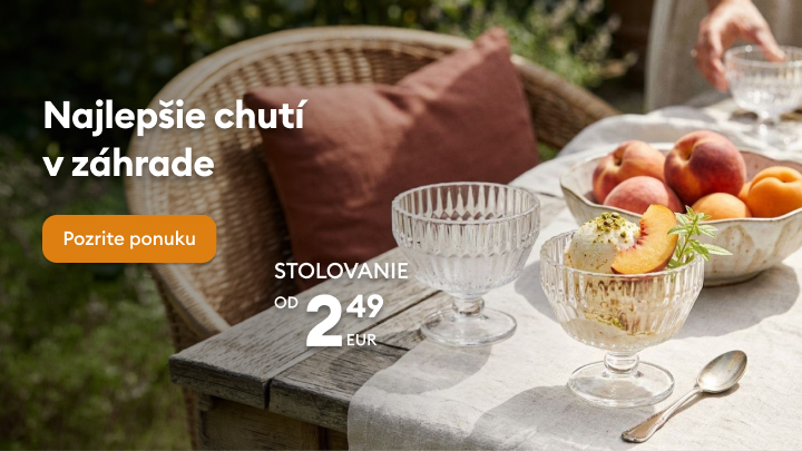 Inšpirácia na stolovanie v záhrade s dezertmi a ovocím, podporujúca nákup záhradného stolovania a servírovacieho riadu.