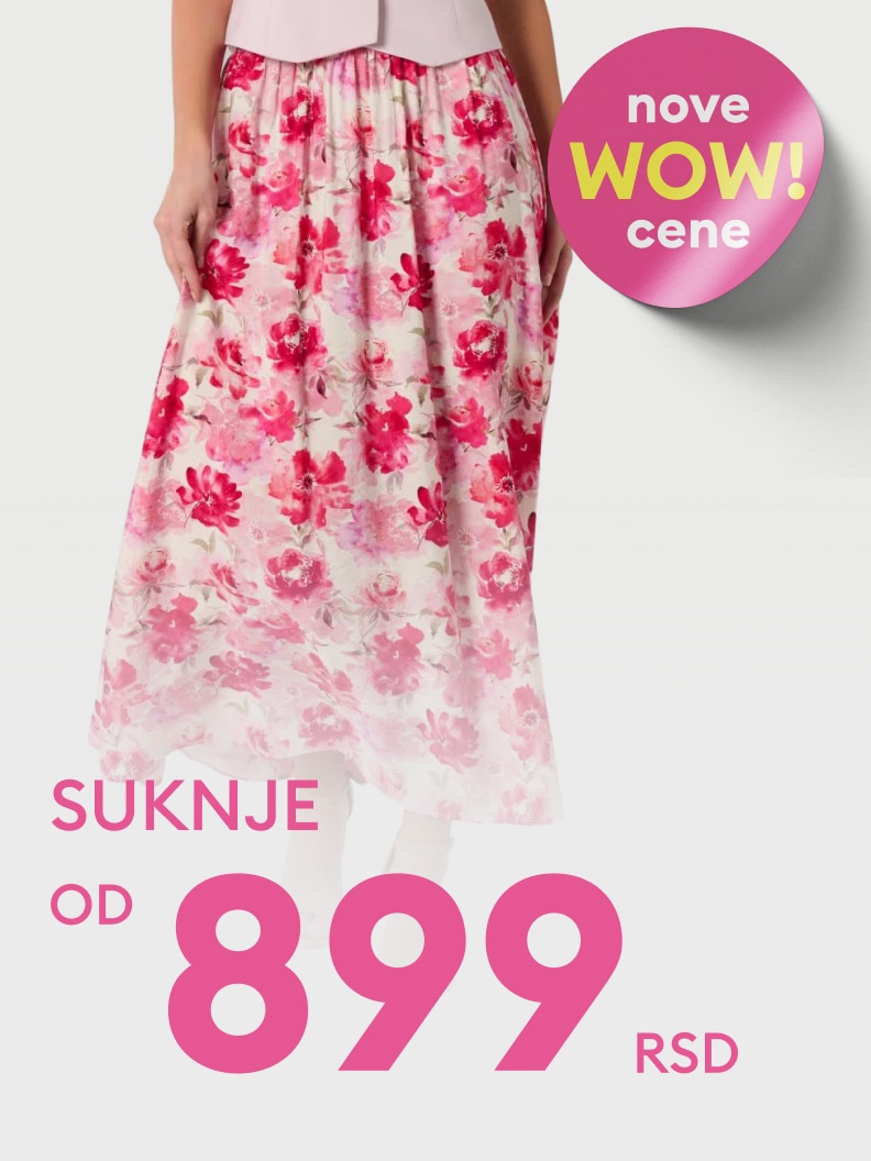 Promotivna ponuda suknji sa povoljnim, sniženim cenama.