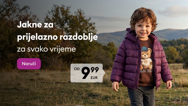 Dječja jakna za prijelazno razdoblje za svakodnevno nošenje na otvorenom uz promotivnu cijenu od 9,99 EUR
