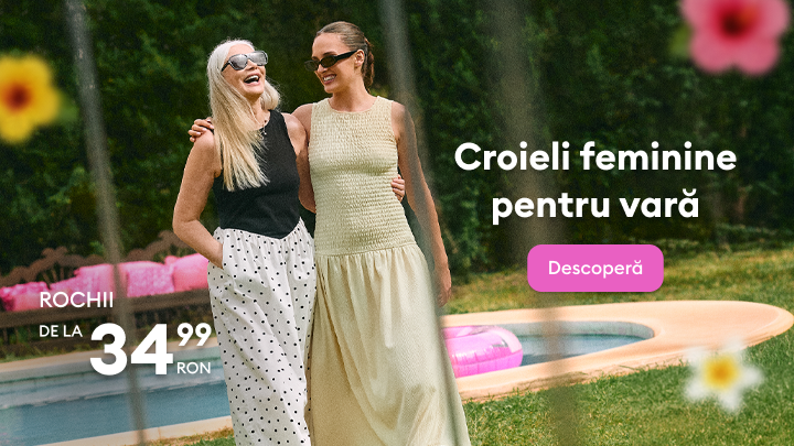 Promovare colecție de rochii feminine pentru vară, adresată persoanelor care caută ținute confortabile și elegante pentru sezonul cald.
