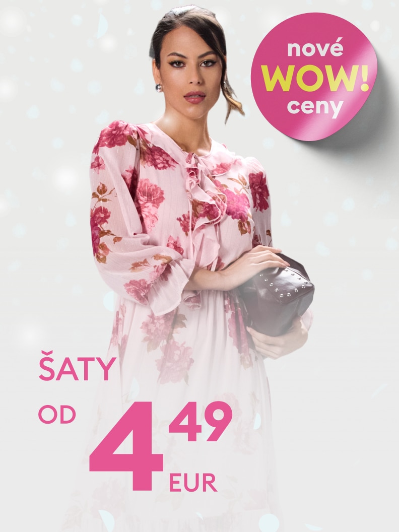 Promocja na sukienki w atrakcyjnej cenie od 19,99 PLN. Obrazek przedstawia stylową sukienkę w kwiatowy wzór, obok widoczne hasło 