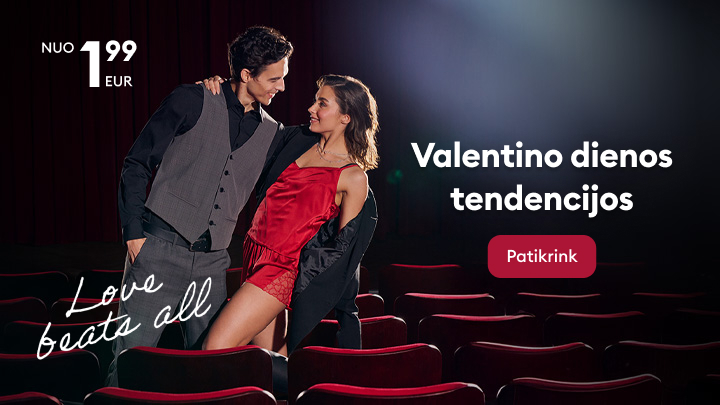 Valentino dienos mados tendencijos už ypatingą kainą nuo 1,99 EUR. Atraskite naujas idėjas ir įkvėpimus šventei kartu. Paspauskite mygtuką „Patikrink“, kad sužinotumėte daugiau ir pasiruoštumėte romantiškai Valentino dienai.