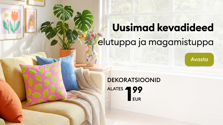 Reklaam kutsub avastama kevadisi ideid elutuppa ja magamistuppa ning tutvuma soodushinnaga dekoratsioonidega.