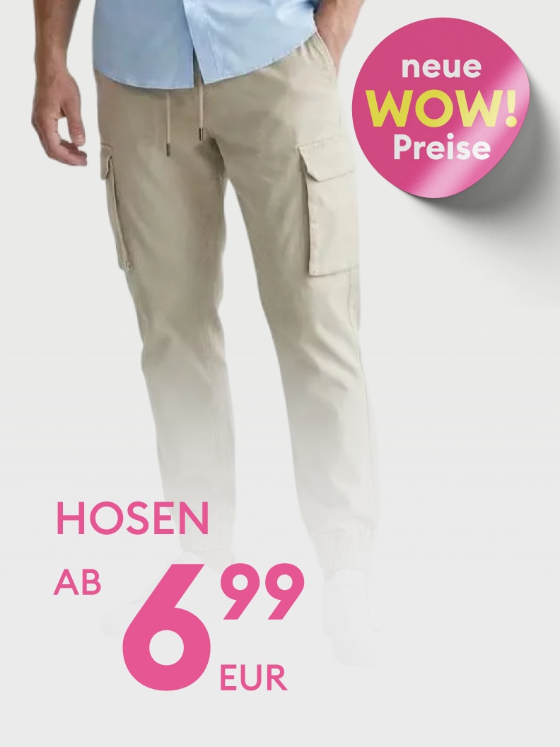 Hosen für Herren im Angebot. Neue WOW-Preise ab 6,99 Euro. Perfekt für Freizeit und Alltag. Jetzt entdecken und von günstigen Preisen profitieren!