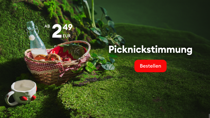 Angebot für ein Picknick-Set mit Snacks und Getränk für eine gemütliche Outdoor-Atmosphäre zum Bestellen ab 2,49 Euro
