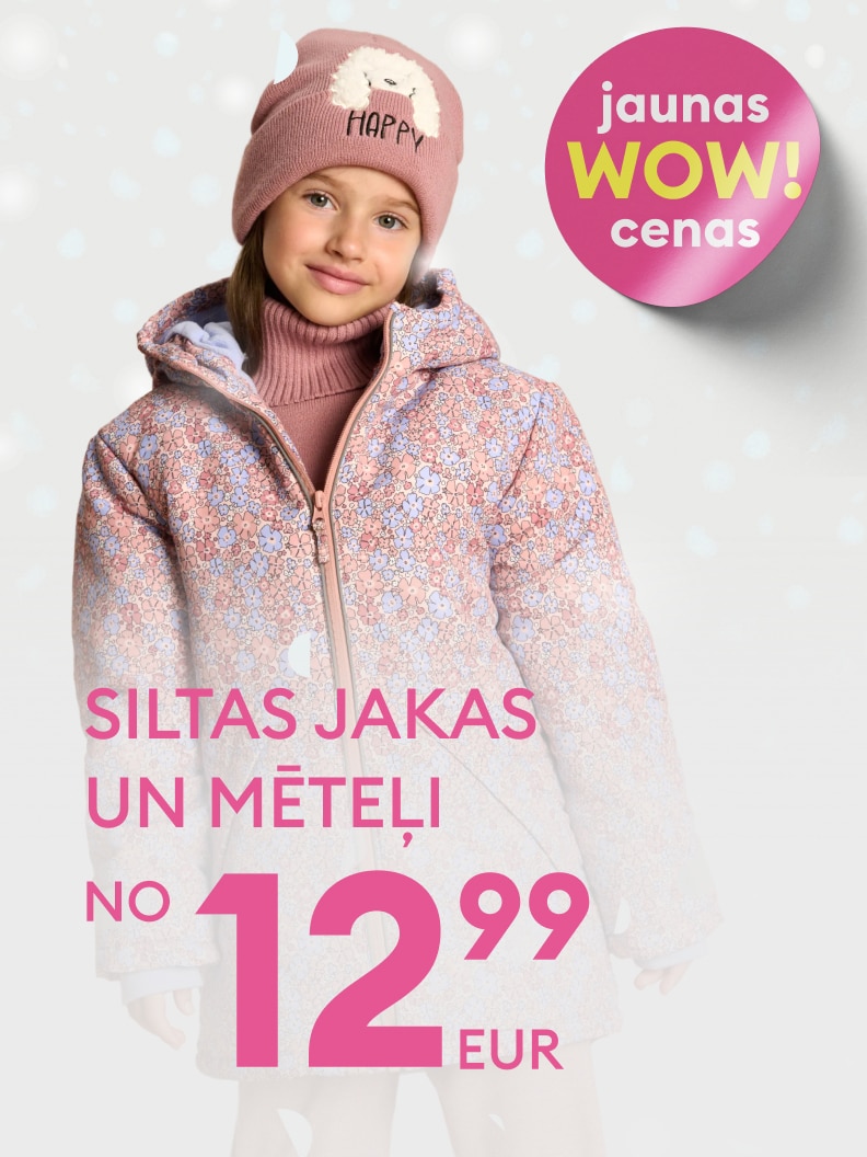 Piedāvājumā siltas jakas un mēteļi par cenām sākot no 12,99 €! Jaunas WOW cenas sniedz iespēju iegādāties stilīgu un praktisku apģērbu ziemas sezonai par pieejamu cenu.
