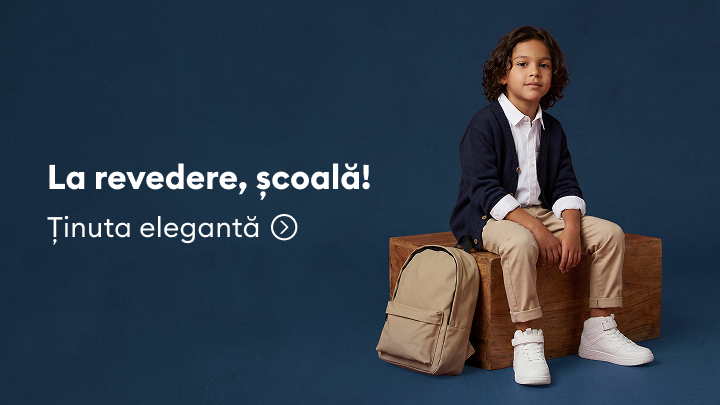 Promovare ținută elegantă pentru copii, potrivită pentru evenimente de final de an școlar sau alte ocazii speciale.